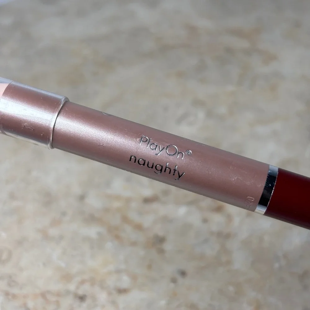 Jane Iredale PlayOn Lip Crayon 0.1oz Naughty Deep Brick‎ Red Mineral Lipstick